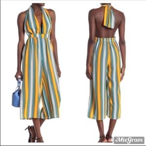 NWT Halter Top Crop Jumpsuit Large